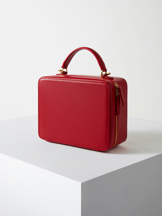 Square Bag--Firenze Red